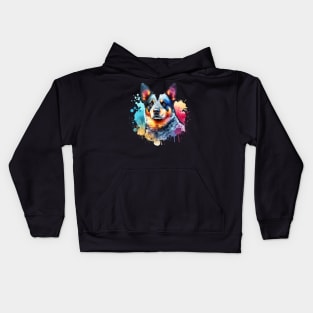 Watercolor Australian Cattle Dog Kids Hoodie